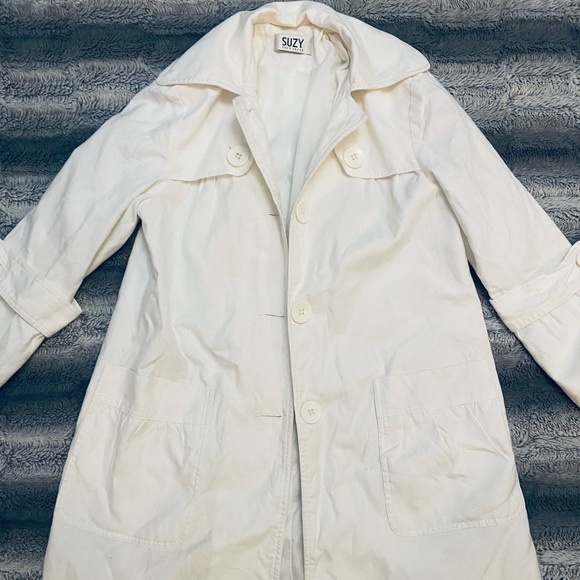 Off-white Ladies Lab Style Pea Coat - Picture 3 of 11